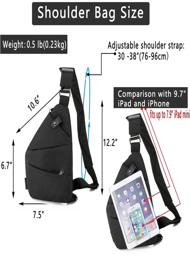 ComShion Shoulder Backpack, Anti-Theft Waterproof Small Sling Bag for Men/Women Chest, Black, 28, Traveling - Image 4